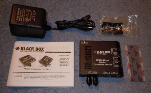 Black box lbh100a-st fiber media converter switch 10/100 ethernet 724-746-5500 for sale