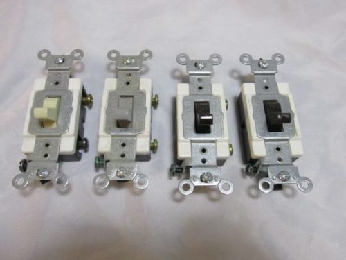 NEW Lot of (4) Leviton Single Pole Grounding Toggle Switches 20A 120/277V 1221-S