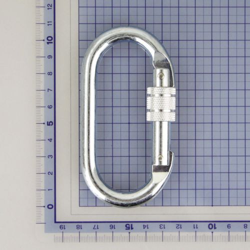 NEW 22KN Oval Shape Steel Screw Carabiner 5000LB For Construction Industrial CE