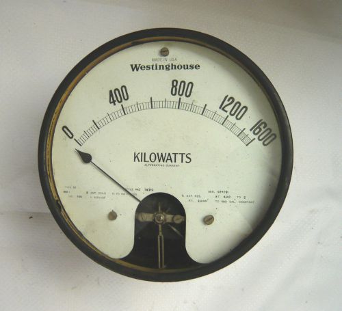 Vintage Westinghouse Kilowatts 0-1600 Type SY