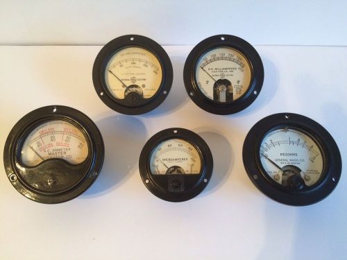 Vintage panel meters, g.e., general radio, marion elec., master vibrator co. lot for sale