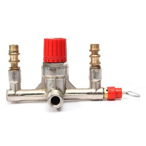 1pc air compressor double outlet tube pressure regulator valve fitting 1/8bsp for sale