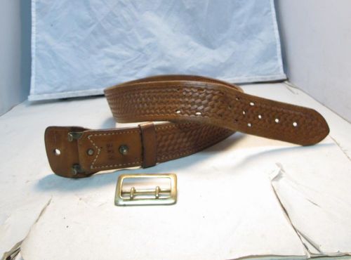 #201 size 36&#034; ntbw shoemaker police duty 2.25&#034; belt with brass buckle for sale