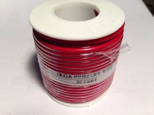 18 ga 50 foot spool copper strand primary wire in red for sale