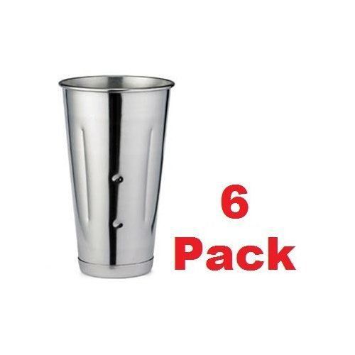 (6 pcs.) 30 oz. malt cup stainless steel milkshake ice cream mixer mixing cup 6 for sale