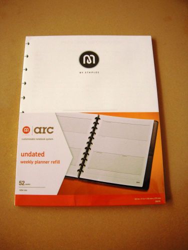 *NEW* M by Staples Arc System UNDATED Planner Refill Paper 52 Weeks 8-1/2&#034;x11&#034;