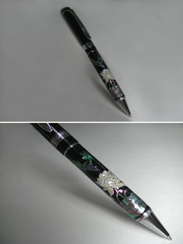 Korea&#039;s traditional mother of peal_handemade art pen_lotus ballpoint_black