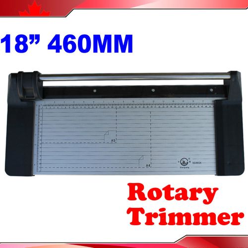 New 18&#034; 460mm Manual Rotary Paper Cutter Portable Trimmer +1 Extra Blade