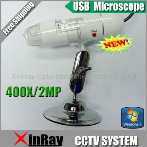 White 400X USB Digital Microscope Endoscope Magnifier Camera 2.0MP With 8 LED