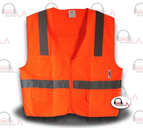 High visibility 2 pocket safety shirt reflective new tcsv1 orange for sale