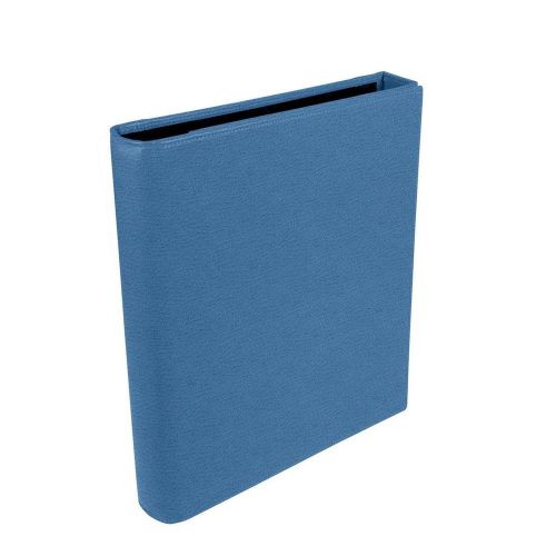 LUCRIN - A4 3-section binder - Granulated Cow Leather - Royal Blue