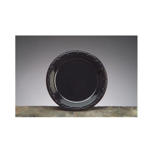 Genpak (125 Per Container) 9&#034; Silhouette Plastic Plates in Black