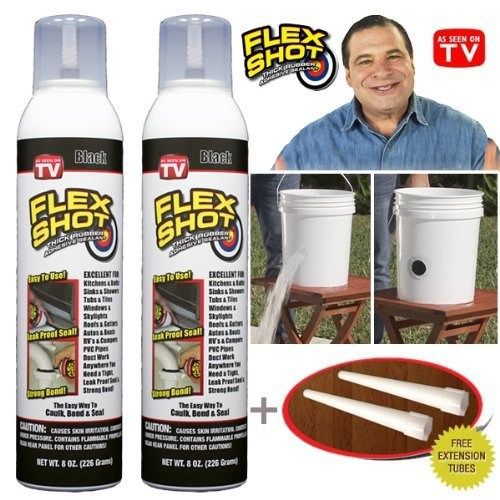 Flex shot black - as seen on tv - 2 pack special $17.99 per jumbo can + 2 ext... for sale