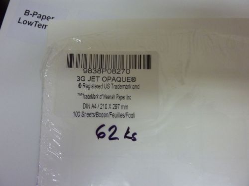 62x A4 3G Jet-Opaque® Photo-Quality Inkjet Heat Transfer Paper for Dark Fabrics