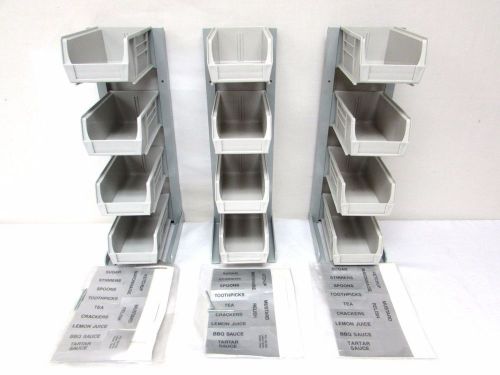 Toppo Restaurant condiment holders gray packet rack 3 count