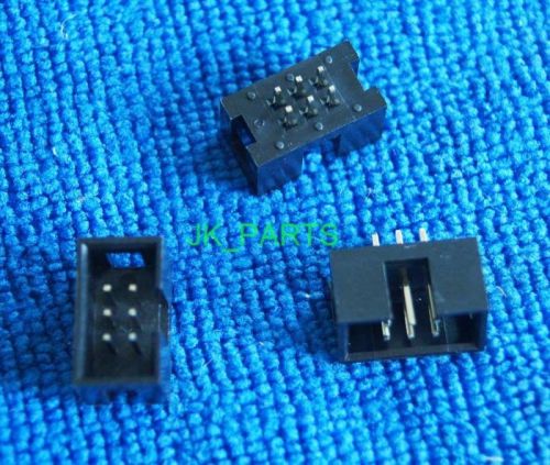 10pcs 2.54mm 2x3 Pin 6 Pin Straight Male Shrouded header IDC Socket
