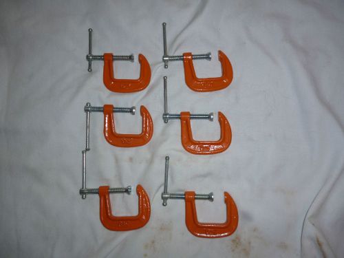 Set of Six Pony Adjustable C Clamps- 1&#034; Opening . Used once.