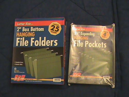 NEW S. C. M. LETTER SIZE 2&#034; &amp; 3 1/2&#034; HANGING FOLDERS WITH FREE SHIP IN THE USA!!