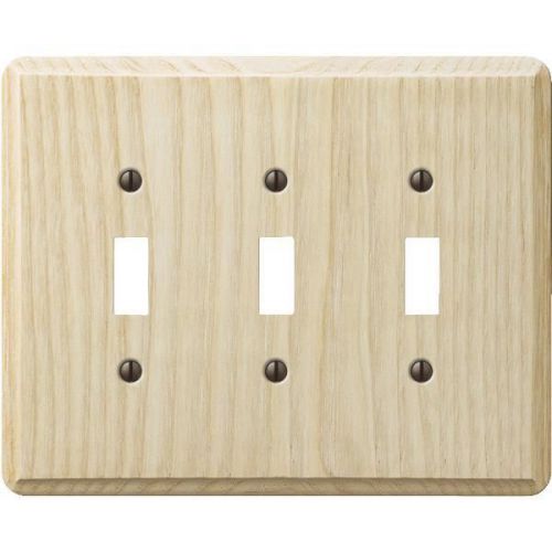 Contemporary Ash Unfinished Switch Wall Plate-ASH 3-TOGGLE WALL PLATE