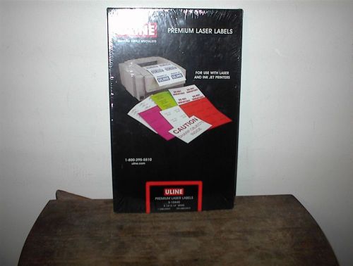 ULINE Premium Laser Labels S-10440 WHITE 1 LABEL/SHEET 8.5&#034; X 14&#034; 100 LABELS/BOX