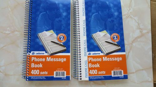 2 Pack of Adams Spiral Phone Message Book w/ Yellow Duplicate