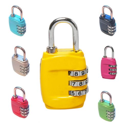 Security 3 Combination Travel Suitcase Luggage Bag Code Lock Padlock Resettable
