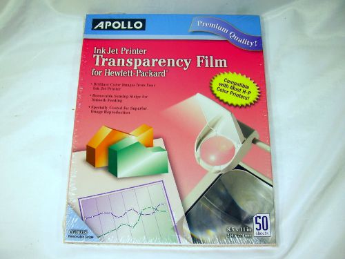 Apollo Ink Jet Printer Transparency Film, CG7039, Premium Quality, 50 Sheets