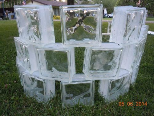 Vintage 8 x 8 x 4 Wavy glass block brick used w/ frosted edge Comb ship discount