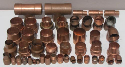 Lot of epc various copper pipe fittings 5/8” to 3” tee elbow union for sale