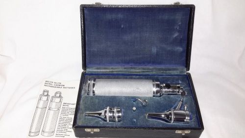 Vintage OTOSCOPE OPHTHALMOSCOPE with case Riester WELCH ALLYN USED GERMANY  !!
