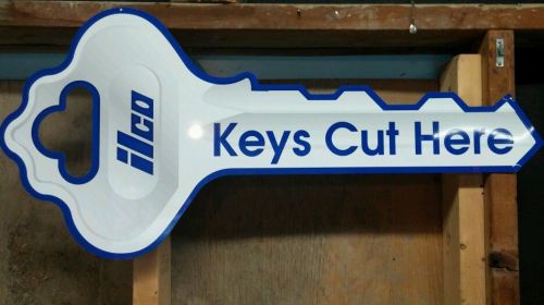 ILCO metal keys cut here sign