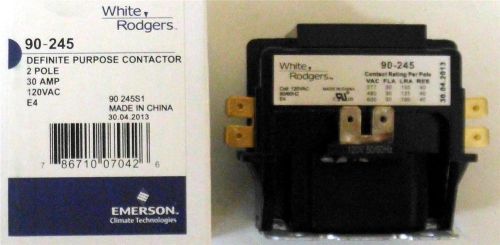 White Rodgers 90-245 Contactor, Power; 2; 30 A Inductive, 40 A Resistive; 2PNO