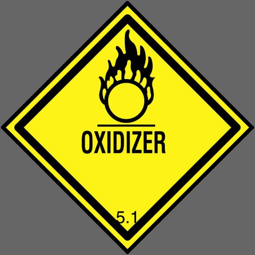 OXIDIZER 5.1 Vinyl Sticker D.O.T. Safety Warning Placard Sign 3.5&#034; X 3.5&#034; Decal