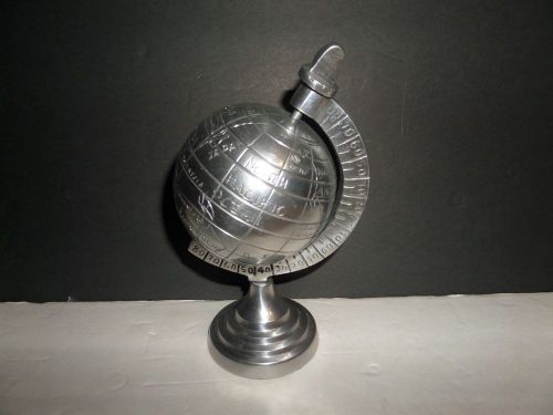 Bella Lusc  Aluminum Globe  Desk Accessories 8 1/2&#034;h x 4&#034;d