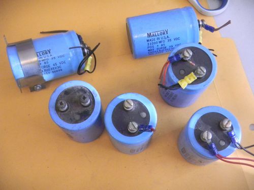 LOT OF 6 Mallory Capacitor, 21000 MFD 35  Vdc   SF37