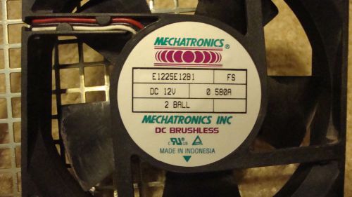 Lot of 2 Mechatronics E1225E12B1 12V DC Brushless Fans with Quick Housing