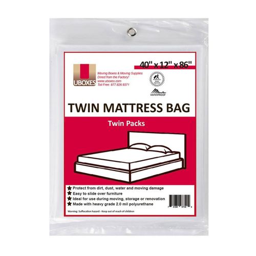 20 Twin Size Mattress Covers 40&#034; x 12&#034; x 86&#034; Poly Bags Protective - 10 packs of