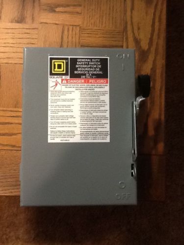 Square D Safety Switch, 1 NEMA Enclosure Type, 30 Amps AC, 7-1/2 HP @ 240 VAC HP