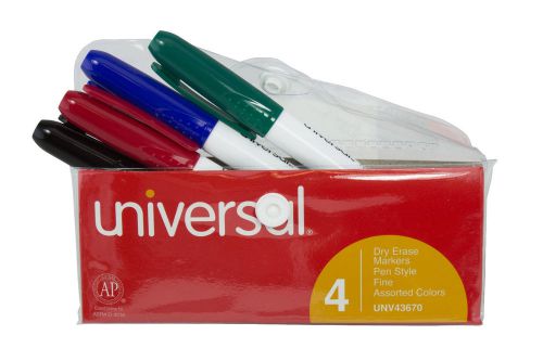 Universal pen style dry erase markers - set of 4 assorted colors for sale