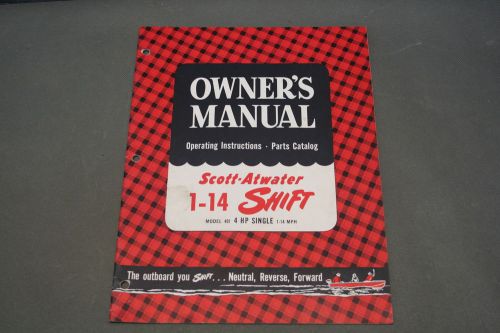 Scott-Atwater Model 491 Operating Instruction Service Manual  &amp; Parts Catalog