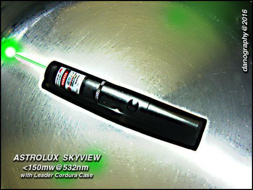 ASTROLUX Skyview &lt;.15w GREEN LASER signaling/illuminator w/chgr &amp;case ALL BRASS