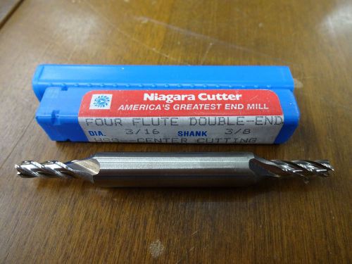 NIAGARA CUTTER 3/16&#034; / 3/8&#034; Double End 4 Flute Center Cutting HSS End Mill Bit