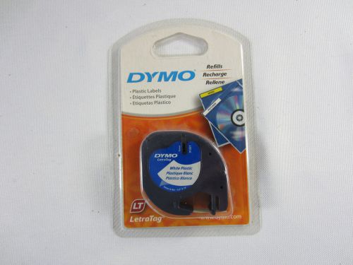 DYMO Labeling Tape  LetraTag Labelers  Plastic  1/2&#034;x13&#039;  Black on White NEW