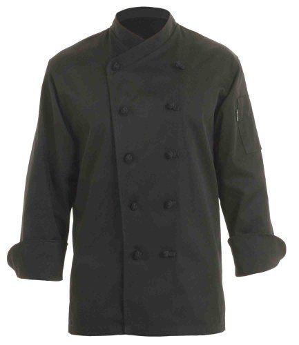 Chef Works COBL-BLK Montpellier Basic Chef Coat, Black, M