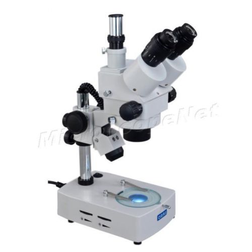 Trinocular Stereo Microscope 3.5X-45X w 0.5X Barlow Lens Long Working Distance