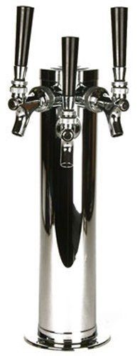 Draft Warehouse Triple Faucet Stainless Steel Body Draft Beer Tower with 3-Inch