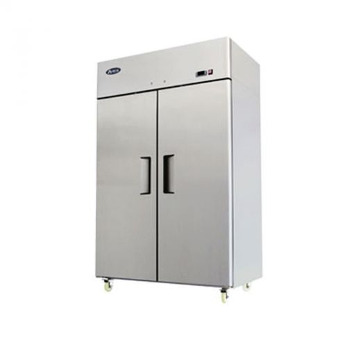 ATOSA MBF8002 TOP MOUNT TWO DOOR FREEZER STAINLESS STEEL W/CASTERS
