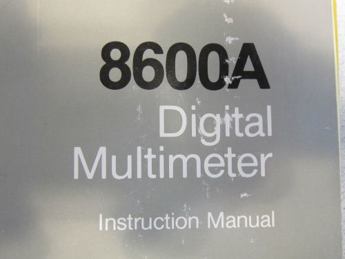 Fluke 8600A Digital Multimeter Instruction Manual