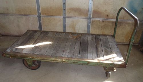 Heavy duty fairbanks steel bound oak platform utility truck cart caster wheels for sale