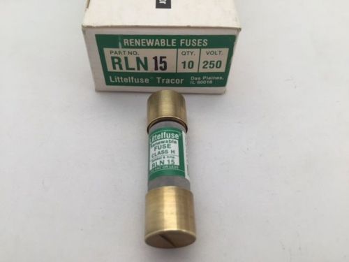 RLN15 – Littelfuse, 15 Amp 250vac, Fast Acting Fuse (Class H)